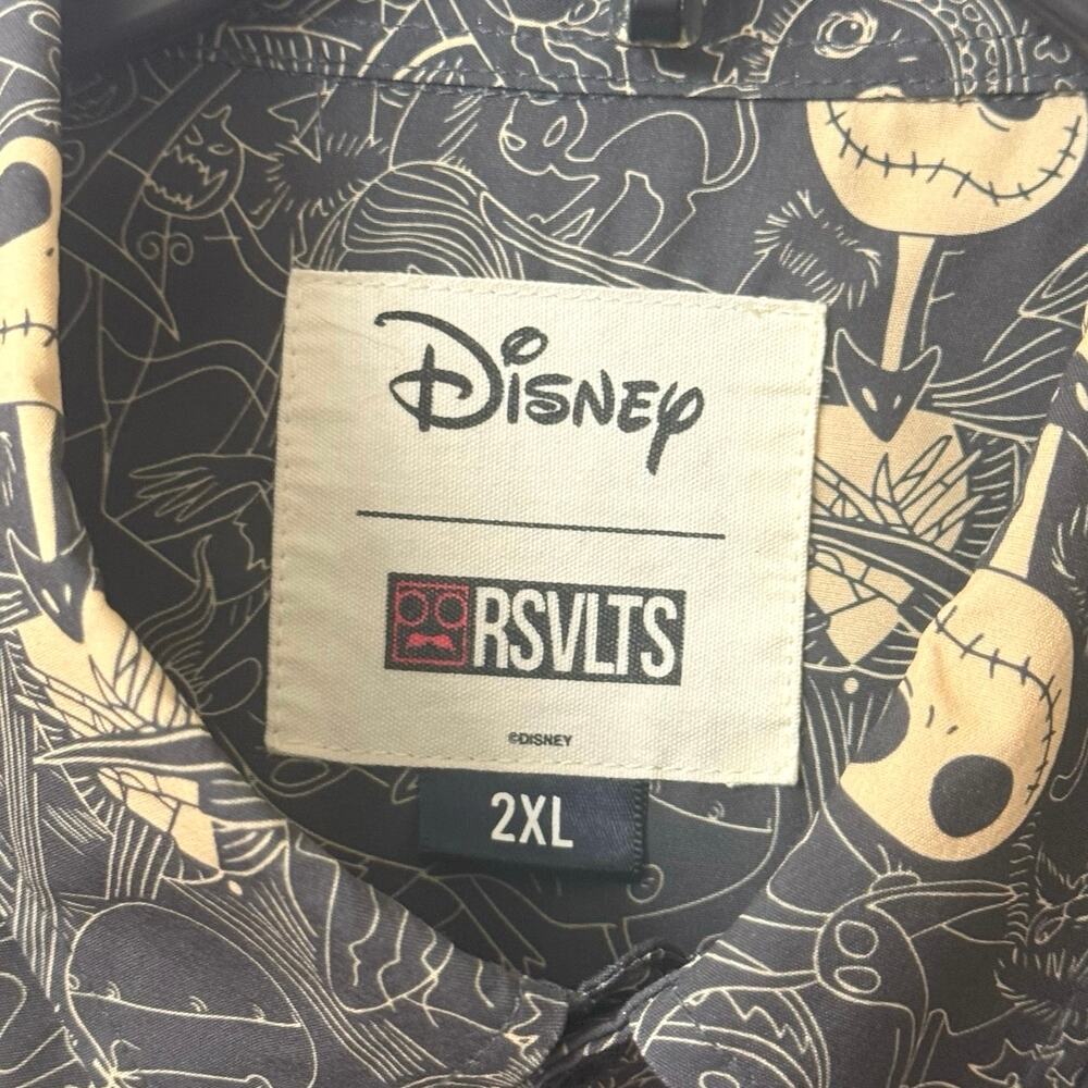 RSVLTS Disney Nightmare Before Christmas Halloween Bone Daddy Button Down Shirt - Picture 15 of 15